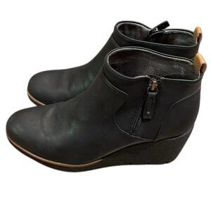 Dr. Scholl's Bianca Vegan Leather Wedge Ankle Boots Shoes Womens Size 9M